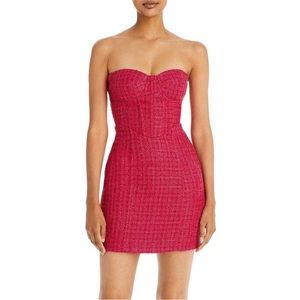 Aqua Tweed Mini Dress Pink